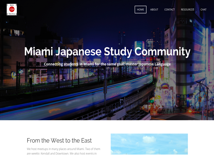Miami Japanese Study Community Website Screenshot